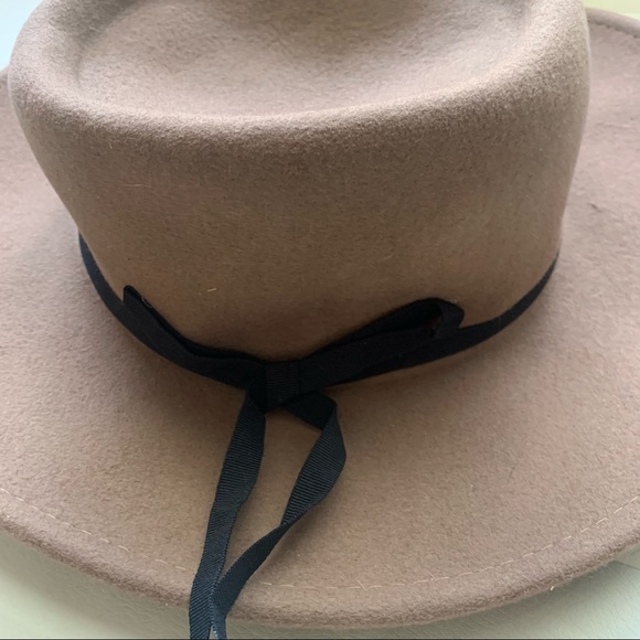Forever 21 brown wool hat with black bow - Picture 3 of 11
